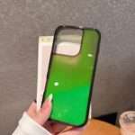 Neon Glow Gradient iPhone Case, Green