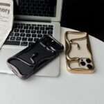 Snake Frame Clear iPhone Case, Black and Gold