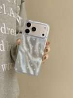 Pearl Dot Wavy iPhone Case (Blue / Green / Clear)