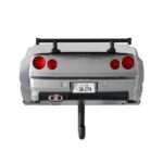Silver R34-style sports car wall key holder, rear view