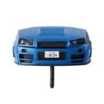 Blue R34-style sports car wall key holder, front view