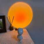 Robot Sunset Projection Lamp, sunset glow on the wall