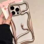 Snake Frame Clear iPhone Case, Champagne