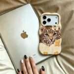 Wavy Leopard Cub iPhone Case, Cream
