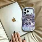 Wavy Leopard Cub iPhone Case, Lavender