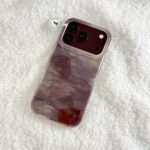 Burgundy Marble Shimmer iPhone Case, back view