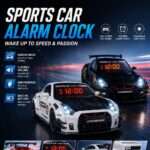 Sports Car Alarm Clock in Black and White