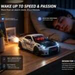 Sports Car Alarm Clock, White