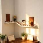 Miniature Stairs Corner Wall Shelf with Doors