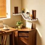 Miniature Stairs Corner Wall Shelf with Doors