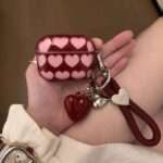 Pink Heart AirPods Case with Heart Charm Strap