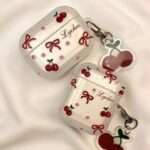 Cherry Bow AirPods Case with Cherry Pendant