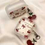 Cherry Bow AirPods Case with Cherry Pendant