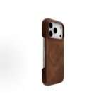 Premium Leather MagSafe iPhone Case, Dark Brown