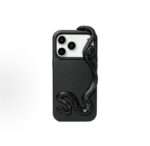 3D Snake Leather-Look iPhone Case, Black