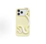 3D Snake Leather-Look iPhone Case, Yellow