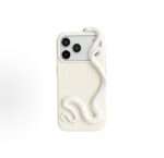 3D Snake Leather-Look iPhone Case, White