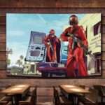 Gamer Wall Tapestry, Red Jumpsuit Duo design