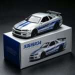 R34-Style JDM Street Racer Diecast Car (Silver / Black) - Silver Blue