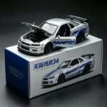 R34-Style JDM Street Racer Diecast Car (Silver / Black) - Silver Blue 2