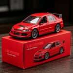 EVO-style rally sedan diecast car 1:36 in red with gift box