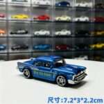 Blue classic mini alloy car