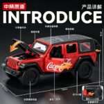 Red cola edition off-road SUV diecast with opening doors and bonnet