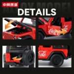 Red cola edition off-road SUV diecast close-up details