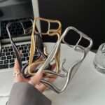 Snake Frame Clear iPhone Case, Black, Gold and Silver