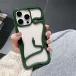 Snake Frame Clear iPhone Case, Dark Green